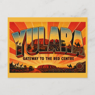 Yulara NT Zugang zum roten Zentrum Vintage Postkarte