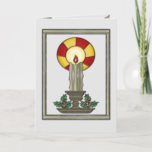 Yule Candle Card Feiertagskarte (Vorderseite)
