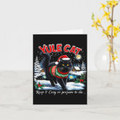 Yule Cat Keep It Cozy Funny Christmas Quote Karte (Gelbe Blume)