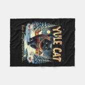 Yule Cat Keep It Cozy Funny Winter Quote Fleecedecke (Vorderseite (Horizontal))