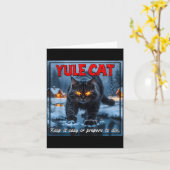 Yule Cat Keep It Cozy Funny Winter Quote Karte (Gelbe Blume)