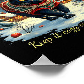 Yule Cat Keep It Cozy Funny Winter Quote Poster (Ecke)