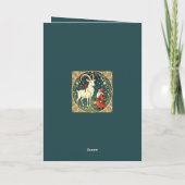 Yule Goat And Jultomten Scandinavian Christmas Karte (Rückseite)