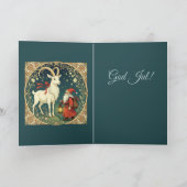 Yule Goat And Jultomten Scandinavian Christmas Karte (Innenseite)