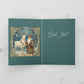 Yule Goat And Jultomten Scandinavian Julbocken Karte (Innenseite)