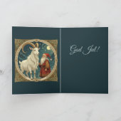 Yule Goat And Jultomten Scandinavian Mythology Karte (Innenseite)
