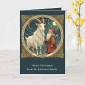 Yule Goat And Jultomten Scandinavian Mythology Karte (Gelbe Blume)