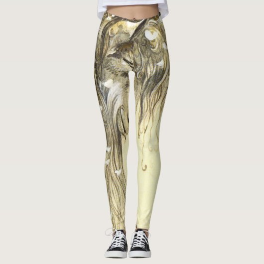 Yule Goat John Bauer Leggings (Vorderseite)