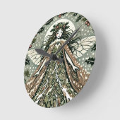 Yule-Göttin Wintersonnenwende Runde Wanduhr (Winkel)