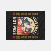 Yule Shall Not P Fantasy Krampus Holiday Pun Funny Fleecedecke (Vorderseite (Horizontal))