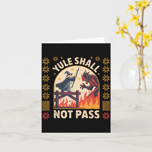 Yule Shall Not P Fantasy Krampus Holiday Pun Funny Karte (Gelbe Blume)