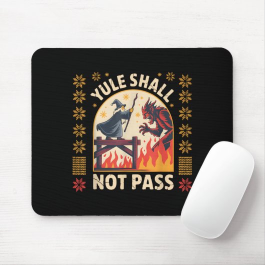 Yule Shall Not P Fantasy Krampus Holiday Pun Funny Mousepad (Mit Mouse)