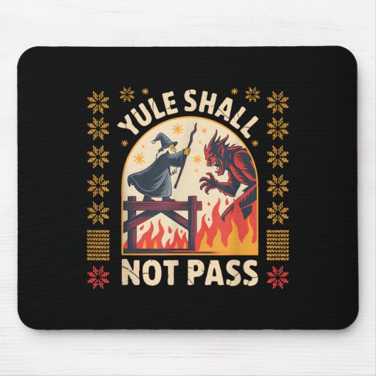 Yule Shall Not P Fantasy Krampus Holiday Pun Funny Mousepad (Vorne)