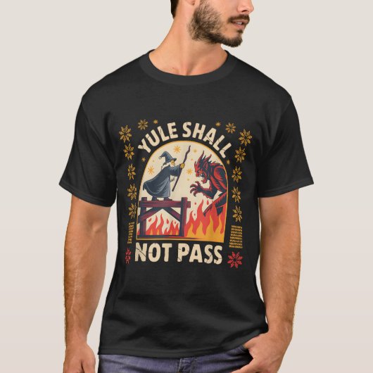 Yule Shall Not P Fantasy Krampus Holiday Pun Funny T-Shirt (Vorderseite)