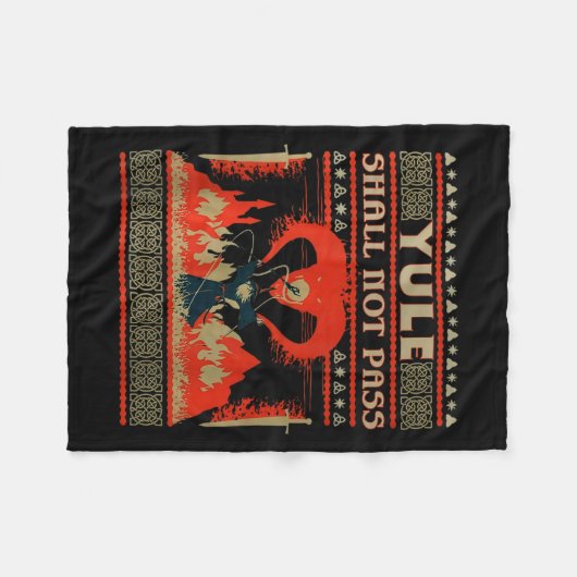 Yule Shall Not P Fantasy Wizard Holiday Pun  Fleecedecke (Vorderseite (Horizontal))