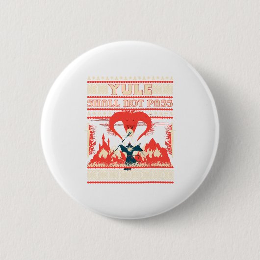 Yule Shall Not P Fantasy Wizard Holiday Pun Funny Button (Vorderseite)