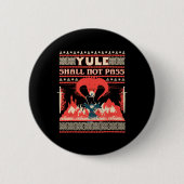 Yule Shall Not P Fantasy Wizard Holiday Pun Funny  Button (Vorderseite)
