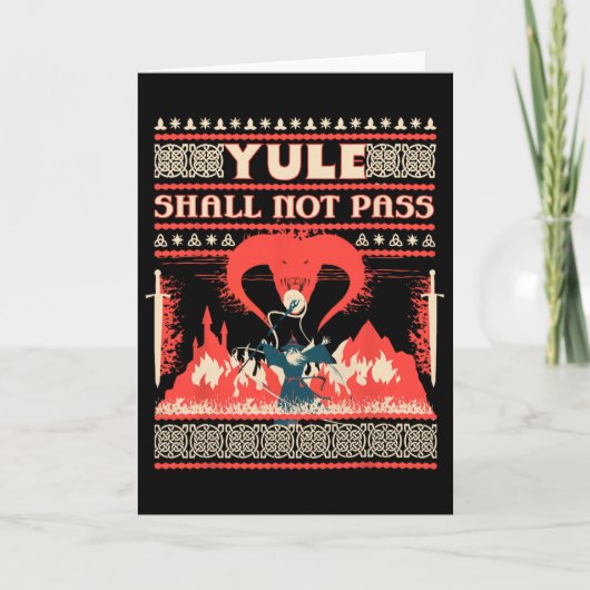 Yule Shall Not P Fantasy Wizard Holiday Pun Funny  Karte (Vorderseite)