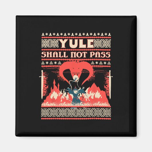 Yule Shall Not P Fantasy Wizard Holiday Pun Funny  Magnet (Vorne)