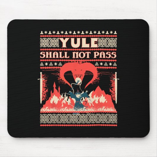Yule Shall Not P Fantasy Wizard Holiday Pun Funny  Mousepad (Vorne)