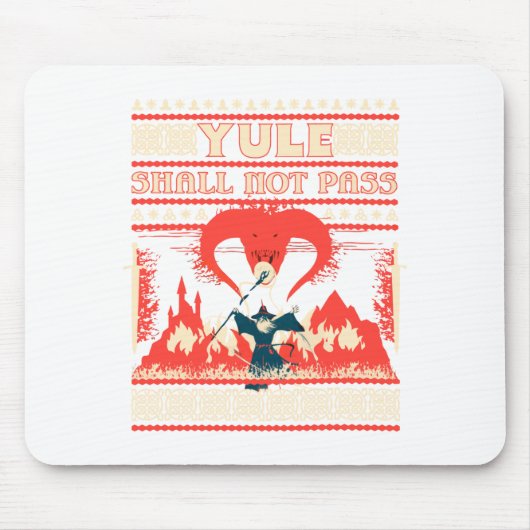 Yule Shall Not P Fantasy Wizard Holiday Pun Funny Mousepad (Vorne)