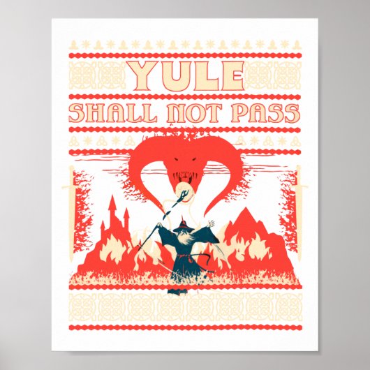 Yule Shall Not P Fantasy Wizard Holiday Pun Funny Poster (Vorne)