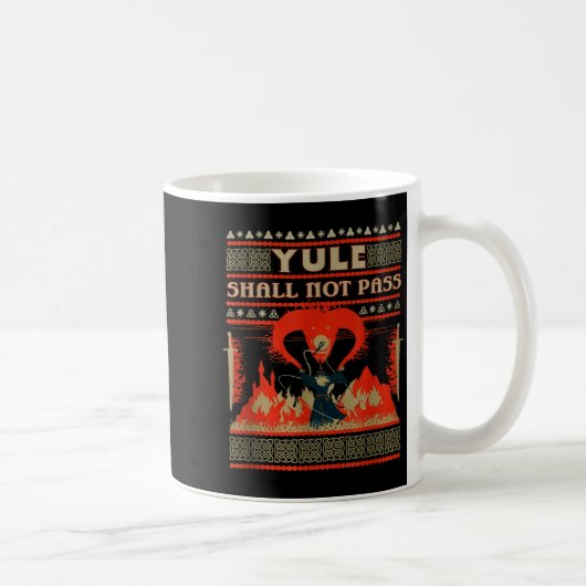 Yule Shall Not P Fantasy Wizard Holiday Pun Kaffeetasse (Rechts)