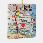 Yulee Florida Karte Keramikornament (Rechts)