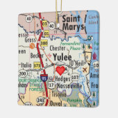 Yulee Florida Karte Keramikornament (Links)