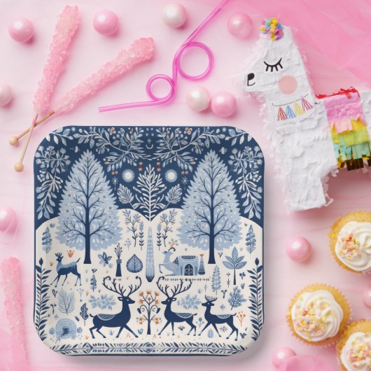 Yuletide Ansammlungen Pappteller (Party)