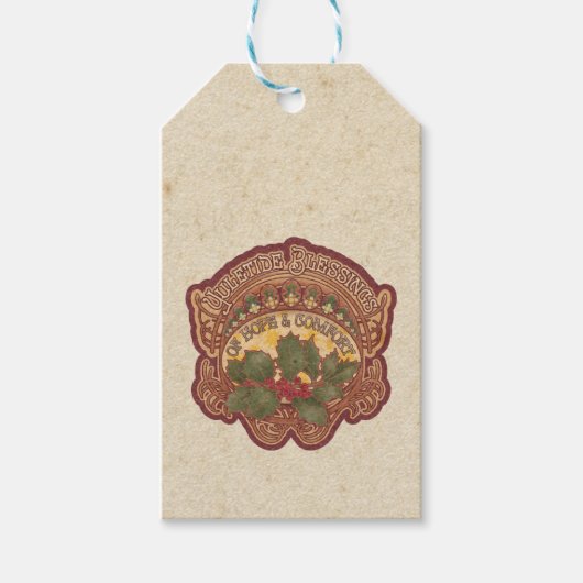 Yuletide Blessings Holiday Gift Tag Geschenkanhänger (Vorderseite)