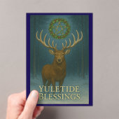 Yuletide Blessings Stag Acrylic Invitation Card Acryleinladungen (Insitu (Handheld))