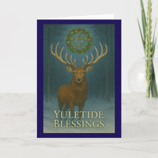Yuletide Blessings Stag Christmas Greetings Card Karte