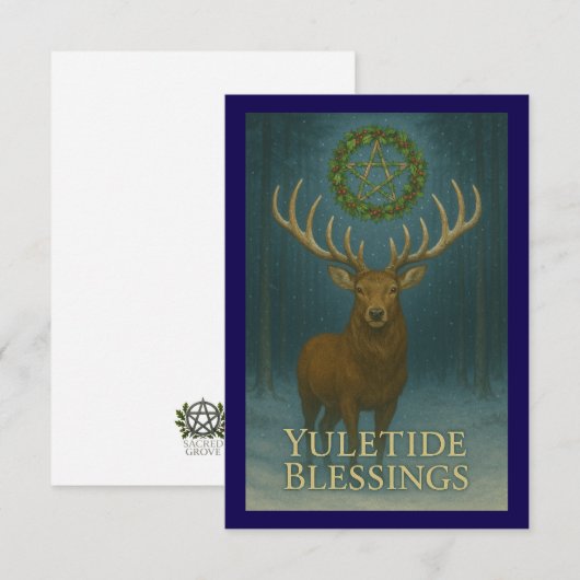 Yuletide Blessings Stag Enclosure Card Begleitkarte (Vorne/Hinten)