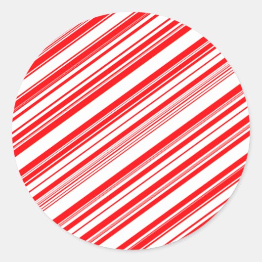 Yuletide Candy Cane Christmas Red White 4Stella Runder Aufkleber (Vorderseite)
