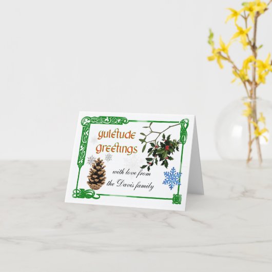 Yuletide celtic karte (Gelbe Blume)