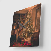 Yuletide Charm Quadratische Wanduhr (Winkel)