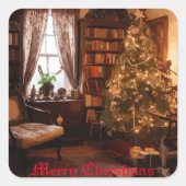 Yuletide Charm Quadratischer Aufkleber (Vorderseite)
