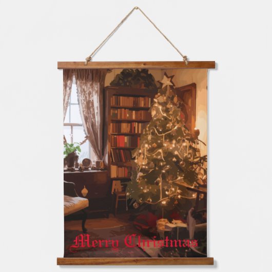 Yuletide Charm Wandteppich Mit Holzrahmen (Vorderseite)