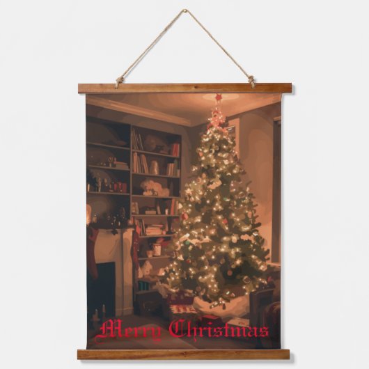 Yuletide Charm Wandteppich Mit Holzrahmen (Vorderseite)