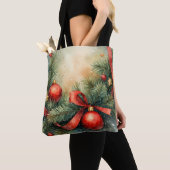 Yuletide Charm Watercolor Tote Bag Tasche (Von Nahem)