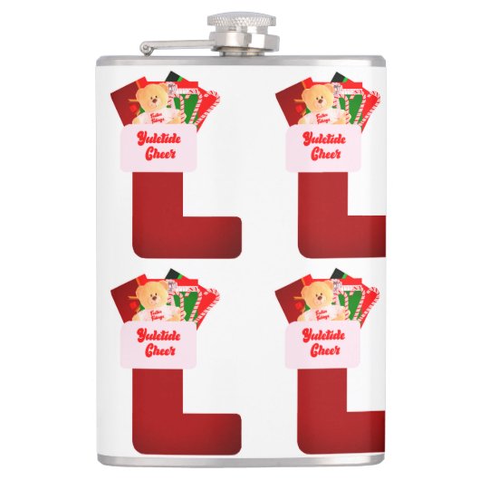 Yuletide Cheer Vinyl Wrapped Flask Flachmann (Vorderseite)
