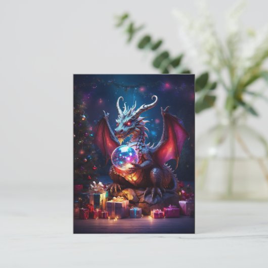 Yuletide Dragons Postkarte (Stehend Vorderseite)