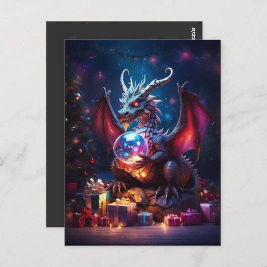 Yuletide Dragons Postkarte (Vorne/Hinten)