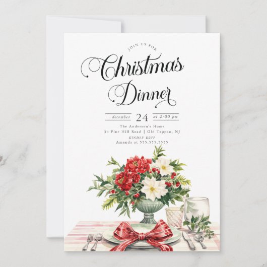 Yuletide Elegance Einladung (Vorderseite)