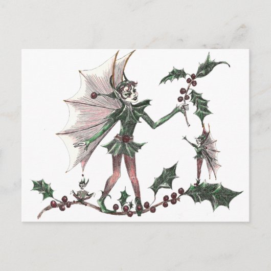 Yuletide Fairy Cards Postkarte (Vorderseite)