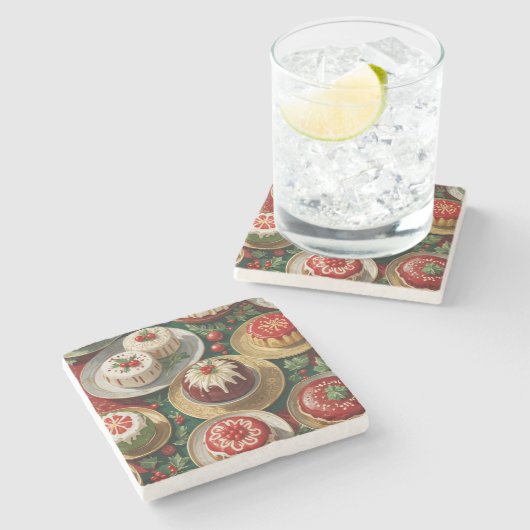 Yuletide Fest Steinuntersetzer (Seitenansicht)