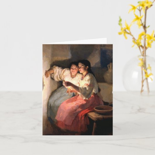 YULETIDE FORTUNE TELLERS NOTECARD KARTE (Gelbe Blume)