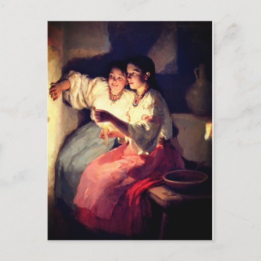 YULETIDE FORTUNE-TELLERS VON PYMONENKO POSTKARTE (Vorderseite)