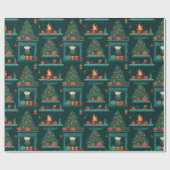 Yuletide Glow Fireplace Festivals Geschenke Geschenkpapier (Flach)